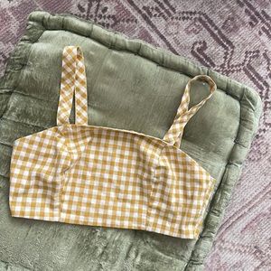 White and yellow checkered crop top!